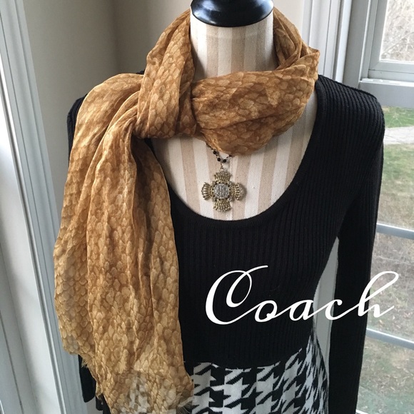 Coach snake print oblong scarf - Picture 1 of 4